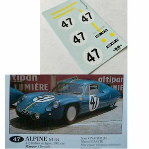 decals decals 1/43 renault alpine m64 24h le mans 1964 n. 47 - Picture 1 of 1