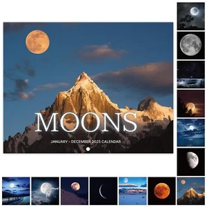 2025 Wall Calendar - Moon Wall Calendar 2025, January 2025 - December 2025, 1... - Picture 1 of 7