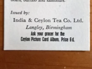 Indien & Ceylon Tea Co Ltd (seltener Aussteller) Teekarten: Die Insel Ceylon Teilset - Bild 1 von 3
