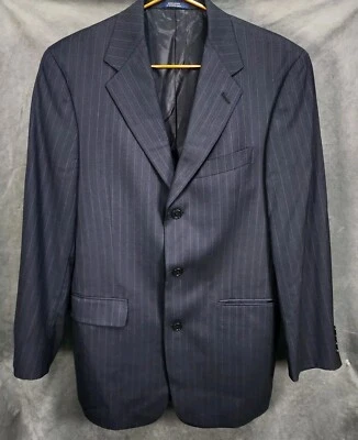 Abrigo deportivo Ted Baker para hombre con tres botones 38R traje a rayas chaqueta hecho en EE. UU. Foto 1 de 4
