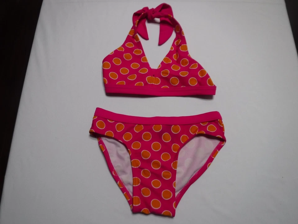 Circo Girls XS 4-5 Polka Dot Two Piece Swimsuit Bikini Set Summer Pink - Image 1 of 4