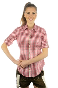 OS Trachten Damen Bluse Langarm Trachtenbluse mit Liegekragen Flosa - Bild 1 von 12