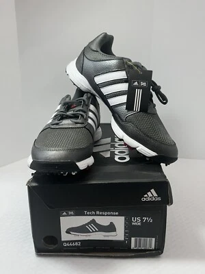 Adidas Men's Tech Response Golf Shoes  Size 7 1/2 Wide Black/White - Image 1 of 4