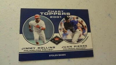 2001 FLEER PLATINUM RC #428 CHART TOPPERS STOLEN BASES ROLLINS/PIERRE  CARD - Image 1 of 2