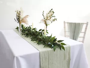 LINEN COTTON STONEWASH NAPKINS TABLE CLOTHS RUNNER WEDDING HOME EVENT DECOR - Picture 1 of 35