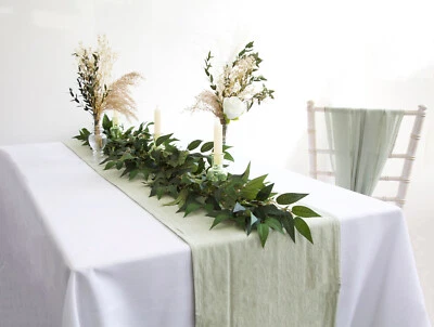 STONEWASH NAPKINS TABLE CLOTHS RUNNER WEDDING HOME EVENT DECOR - Image 1 of 4