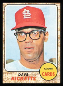 1968 Topps #46 Dave Ricketts Baseball Card - - Excellent