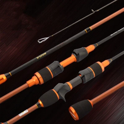 Caña de pescar 1,68 M/1,8 M fibra de carbono giratoria puntas sólidas señuelo fundición caña de pescar Foto 1 de 4