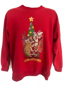 DISNEYLAND GOOFY CHRISTMAS SWEATER *VINTAGE 90s DISNEY* *Made in USA* (LARGE) - Foto 1 di 2