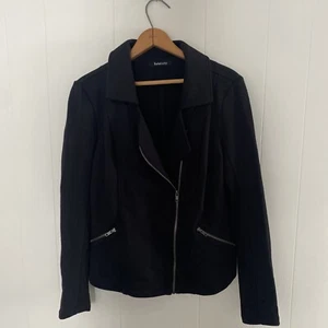 Relativity Women’s Size Medium Black Moto Jacket Zipper Pockets GREAT PIECE EUC - Picture 1 of 10