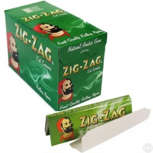 25 x ZIG ZAG GREEN Paper Regular Cigarette Rolling ZIGZAG Papers Cut Corners - Picture 1 of 1