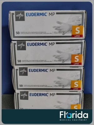 NOVO LOTE DE 200 LUVAS DE EXAME DE LÁTEX MEDLINE EUDERMIC MP ALTO RISCO S CAIXA 50CT CADA - Imagem 1 de 4