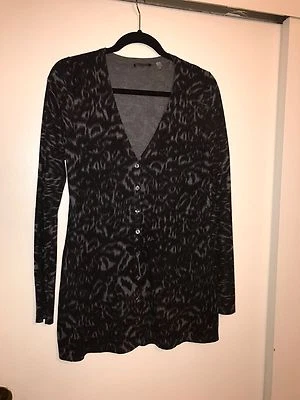 Tahari Women's Silk Animal Print Light Cardigan Sweater Size M - Image 1 of 2