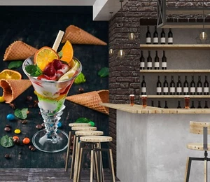 3D Fruit Drinks 708 Wallpaper Mural Wall Print Wall Wallpaper Murals US Honey - Picture 1 of 12
