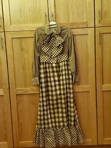 Vintage 70s Saks 5th Avenue Gunne Style Cottage Core Gingham Tiered Maxi. NWOT! - Picture 1 of 4