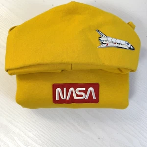 NASA Space Shuttle Youth Sz XL Yellow Long Sleeve Homemade Patch Hooded Pullover - Picture 1 of 8