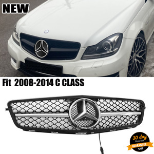 AMG Front Grill Grille LED Star For Mercedes W204 C200 C180 C250 C230 2008-2014