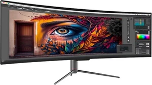 49" Curved Ultrawide DFHD 32:9 144Hz 6Ms Gaming and Office Monitor (3840 × 1080) - Picture 1 of 9