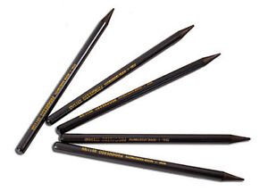 5 x Progresso Woodless Graphite Sticks - HB, 2B, 4B, 6B, 8B pencil grades