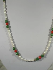 20" Pearl & Coral Bead Necklace - Picture 1 of 2