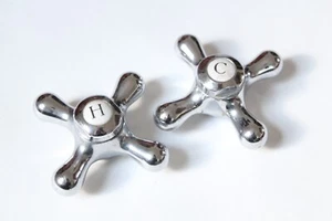 antique faucet cross handles | vtg deco victorian bathroom faucet sink cross - Picture 1 of 24