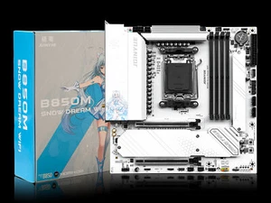 B850M Snow Dream WIFI AM5 Mainboard 4 DDR5 UDIMM M-ATX Motherboard Ryzen 7th-9th - Bild 1 von 5