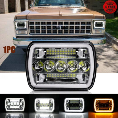 Faros LED Hi-Lo DRL Fit GMC C1500 C2500 C3500 79-86 cromados 7x6" intermitentes Foto 1 de 4