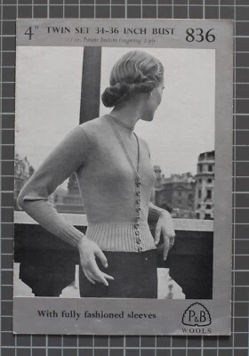Vintage P&B Twin Set no. 836 for 34" - 36". 2 ply - Image 1 of 2