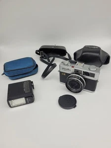 Minolta Hi-Matic F Kamera Konvolut Kleinbildfilm mit Minolta Electroflash 20 & Hüllen - Bild 1 von 13