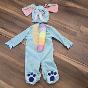 Baby Elefant Halloween Kostüm zweiteiliger Hut blau Regenbogen Plüsch Rüssel 6 9 12 Monate - Bild 1 von 10