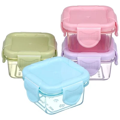  4 Pcs Futter Aufbewahrungsbox Voratsdosen Speicherbehälter Tragbare - Bild 1 von 4