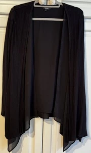 SIMPLY VERA WANG Long Sleeve BLACK Knitted Chiffon Contrast Light Cardigan Sz 1X - Picture 1 of 14