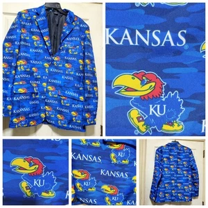 Kansas Jayhawks Blazer Jacket Mens Medium NCAA Basketball Top Drawer Camo KU - Picture 1 of 23