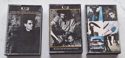 U2 Job Lot x3 Cassettes Where The Streets Have No Name With Or Without  Achtung - Image 1 of 4