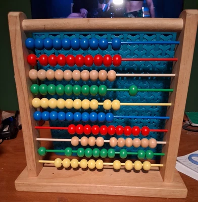 Melissa & Doug Abacus - Juguete de conteo educativo clásico de madera con 100 cuentas Foto 1 de 3