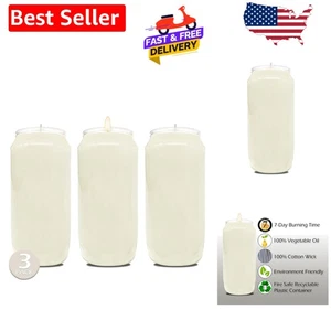 Sleek 7 Day White Prayer Candles - Elegant Pillars for Religious and Home Use - Picture 1 of 8
