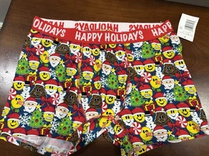 Happy Holidays Emoji Nation Unisex Boxer Shorts Navidad Ropa Interior (XL) - Imagen 1 de 3