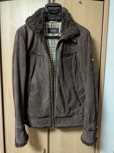 Burberry Black Label Suede Jacket Men Brown L #EK BCA - Picture 1 of 9