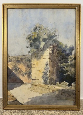 Aquarelle étude de monument Ecole Française XIXe période impressionniste - Photo 1/4