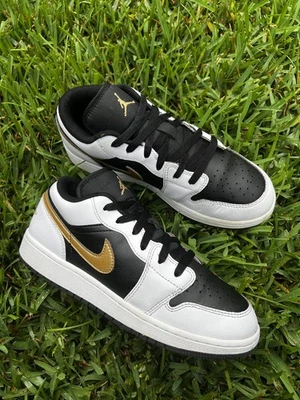 CLEAN воздуха Jordan 1 низкий размер 6 мужской золотой Swoosh туфли 553560-172 - Изображение 1 из 4