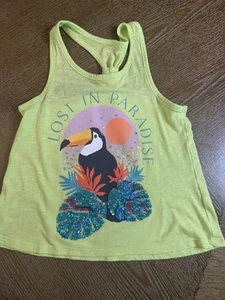 Girls small (7) SO Racerback Lost in Paradise Tank Top Sequined Retail $20 - Picture 1 of 6