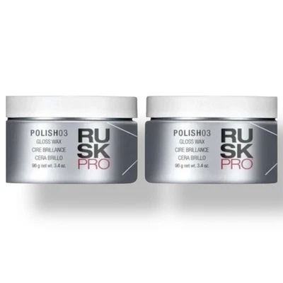 Pack de 2! Cera para cabello brillante RUSK PRO POLISH 03 3,4 OZ sujeción ligera para control de brillo Foto 1 de 4