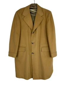 Vtg Men's S Camel Overcoat 100% Pure Cashmere Loomed/Tailored New England Manner - Picture 1 of 14