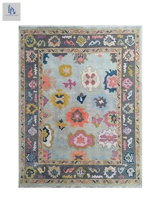 Oushak Lt.Grey/D.Grey colour Hand-knotted Pandav rugs for living room - Image 1 of 4