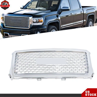 Front Upper Honeycomb Bumper Grille For 14-15 GMC Sierra 1500 Denali Mesh Style - Изображение 1 из 4
