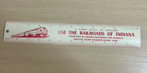 Railroads Of Indiana Vtg  12'' Metal Ruler