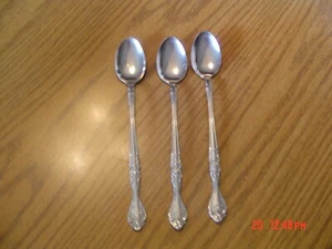 3 -Vintage Stanley Roberts Charles IV Stainless Steel Flatware, Ice Tea Spoons - Picture 1 of 3