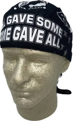 Platinum Doo Rag Skull Cap Biker Durag Sweatband POW MIA Logo Veteran Military - Image 1 of 4