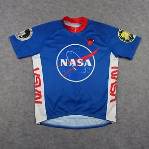 Maglia ciclismo Nasa uomo grande blu retrò ciclista bici attiva outdoor colorata - Foto 1 di 17