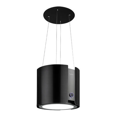 KLARSTEIN Campana extractora isla campana extractora aire de escape Ø45 cm recirculación 402 m³/h acero inoxidable negro